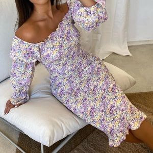 SNDYS Courtney MIDI Dress in Lilac